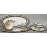 A Victorian part dinner service by W Adams Tunstall Each piece decorated with the Prince of Wales