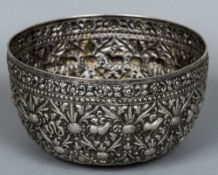 A 19th/20th century Chinese Tibetan silver Zodiac bowl Typically embossed,