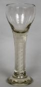 A 19th century oversized opaque twist wine glass The stem with triple helix. 28 cm high.