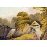 B GALE (19th century) British The Mill Wheel Watercolour Old label to verso for Marion Phipps,