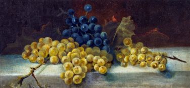 ENGLISH SCHOOL (19th century) Still Life of Grapes Oil on canvas laid down 37 x 17.