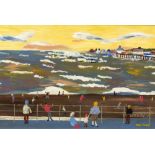 *AR Attributed to FRED YATES (1922-2008) British The Promenade Oil on board Bears signature 70 x 47