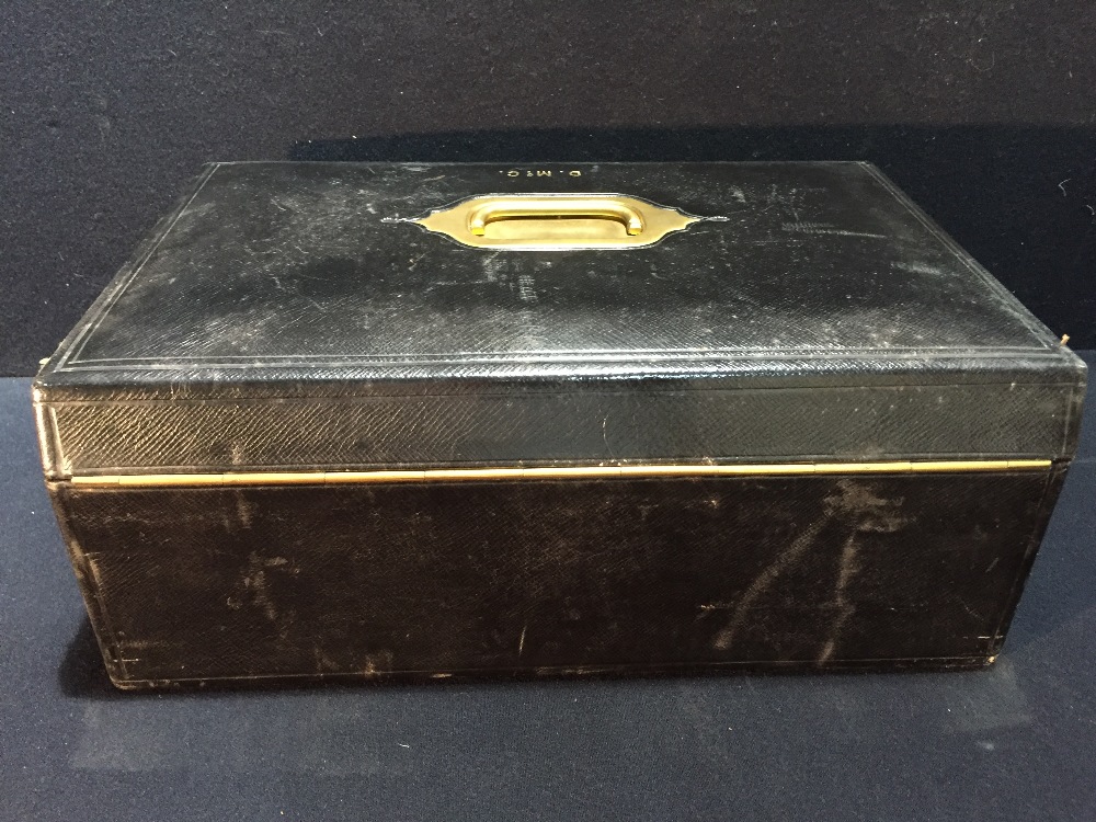 A Victorian leather stationery box by Needs & Co. - Image 10 of 15