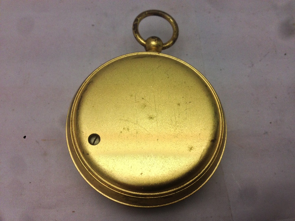 A 19th century gilt metal cased pocket barometer and thermometer by T W Watson, Pall Mall, - Bild 7 aus 7