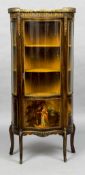 A late 19th century Verni Martin style gilt metal mounted bijouterie cabinet The three quarter