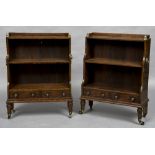 A pair of 19th century mahogany dwarf waterfall bookcases Each with a three quarter galleried top
