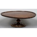 A Victorian mahogany Lazy Susan The revolving dished circular top above the turned column and a