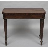 A 19th century mahogany card table,