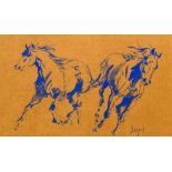 *AR HUBERT DE WATRIGANT (born 1954) French Horse Studies Watercolour Signed,