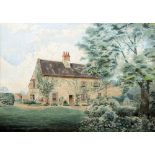 A G LE C SAVORY Town Farm, Thornage, Holt, Norfolk Watercolour Old label to verso 48 x 34 cm,