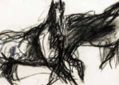 ENGLISH SCHOOL (21st century) Horses Study I Charcoal Inscribed to verso 40 x 29 cm,