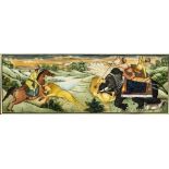 INDIAN SCHOOL (19th/20th century) The Hunt Watercolour on ivory 23 x 8.