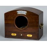 A 19th century mahogany ballot box Of domed form,