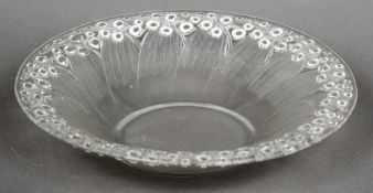 A Lalique glass bowl Muguet pattern, stencilled mark L Lalique France. 31.5 cm diameter.