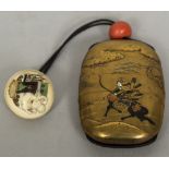 A Japanese gilt lacquered inro,