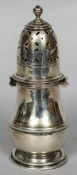 An early 18th century style silver sugar caster, hallmarked Birmingham 1908,