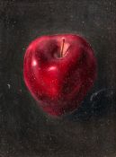 *AR BONNIE THOMPSON (born 1972) British Large Red Apple Oil on board Old label to verso for Panter