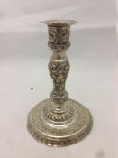 A Victorian silver taper stick, hallmarked Birmingham 1892, maker's mark of George Wish 8.5 cm high.