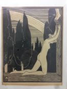 *AR EDMUND LUCCHESI (1871-1964) British Before the Cross Limited edition woodcut Signed in pencil