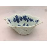 An 18th century blue and white porcelain butter/pickle dish,