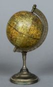 An early 20th century French miniature terrestrial globe On stand,