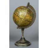 An early 20th century French miniature terrestrial globe On stand,