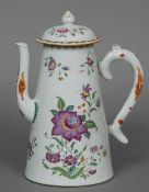 An 18th/19th century Chinese porcelain famille rose coffee pot With domed removable lid and