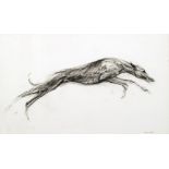 * AR JONATHAN TROWELL (1938-2013) British Greyhound Charcoal Signed,