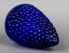 A 19th/20th century German blue glass Kugel Worked as a bunch of grapes. 32 cm long.