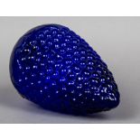 A 19th/20th century German blue glass Kugel Worked as a bunch of grapes. 32 cm long.