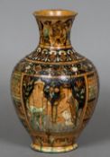 A late 19th century George Wilkins Terry Wonderland Art pottery (Bombay School of Art) red