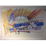 *AR FRED YATES (1922-2008) British French Railway Station Watercolour Bears Art Curial Studio Sale