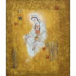 LIU JANG XIA (born 1973) Chinese Lights Mixed media on canvas 40 x 60 cm,
