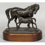 After PIERRE-JULES MENE (1810-1879) French Mare and Foal Bronze,