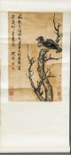 SHEN ZHOU (1427-1509) Chinese Jackdaw on Branch Hanging scroll Ink on paper,
