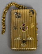 A Russian silver gilt vanity case, with 88 Zolotnik mark,