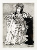 *AR NICHOLAS WITHYCOMBE GARLAND (born 1935) British The Prince Regent Pen and ink Signed 15 x 21 cm,