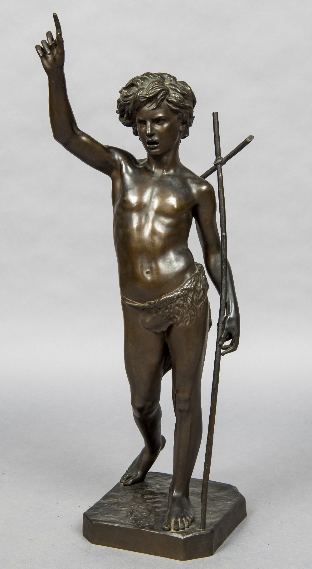 PAUL DUBOIS (1829-1905) French John the Baptist Bronze Signed,
