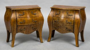 A pair of Continental miniature commodes Each 46 cm wide.