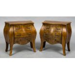 A pair of Continental miniature commodes Each 46 cm wide.