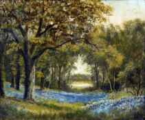 J LEWIS (19th century) British The Bluebell Wood Oil on board Signed 33.