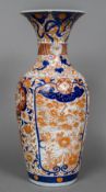 A large late 19th century Japanese baluster vase Typically decorated in the Imari palette.