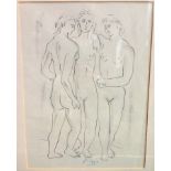 After PABLO PICASSO (1881-1973) Spanish The Three Graces Pencil Bears signature 29 x 39 cm,