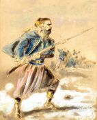 DUPENDANT (19th century) Continental Near Eastern Soldier Watercolour and bodycolour Signed,