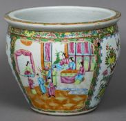 A 19th century Cantonese famille rose porcelain jardiniere Decorated in the round with various