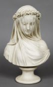 A 19th century Copeland Parian figure, The Veiled Bride,