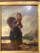 G J BARNES (19th century) British The Fisherman's Daughter Oil on board Signed 32 x 40.