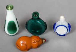 A Chinese mother-of-pearl mounted carved hardstone snuff bottle Set with two figural