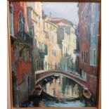 *AR MARIE ANTIONETTE COURTILLIER (born 1913) French Venice Oil on canvas Signed 36.