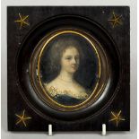 CONTINENTAL SCHOOL (17th/18th century) Portrait miniature of a Lady Wearing a Pearl Necklace Oil on